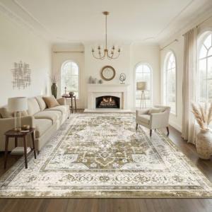 Syrlfar 8'x10' Washable Vintage Area Rug