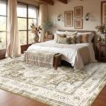 Syrlfar 8'x10' Washable Vintage Area Rug