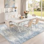 Blue 8x10 Washable Area Rug for Living Room