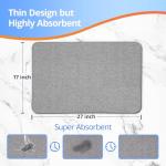 Non-Slip Ultra Thin Bath Mat - Gray 17x27 Inch