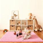 Pink Fluffy Rug for Bedroom and Nursery