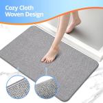 Non-Slip Ultra Thin Bath Mat - Gray 17x27 Inch