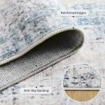 Blue 8x10 Washable Area Rug for Living Room