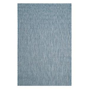 Washable Navy & Grey Outdoor Rug - 6'7" x 9'6