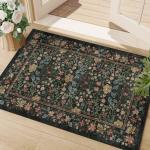 DUKINO Vintage Floral Non-Slip Entryway Rug 2x3