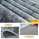Large 6x9 Ft Soft Washable Area Rug - Blue