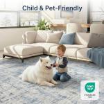 Blue 8x10 Washable Area Rug for Living Room