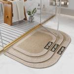 Half Circle Non-Slip Bath Mat, Absorbent Brown 16x24