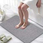 Non-Slip Ultra Thin Bath Mat - Gray 17x27 Inch