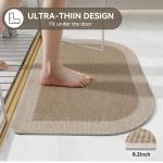 Half Circle Non-Slip Bath Mat, Absorbent Brown 16x24