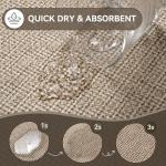 Half Circle Non-Slip Bath Mat, Absorbent Brown 16x24
