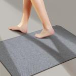Non-Slip Ultra Thin Bath Mat - Gray 17x27 Inch