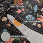 DUKINO Vintage Floral Non-Slip Entryway Rug 2x3