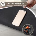 Half Circle Non-Slip Bath Mat, Absorbent Brown 16x24