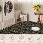 DUKINO Vintage Floral Non-Slip Entryway Rug 2x3