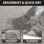 Non-Slip Gray Kitchen Runner Mat, Washable 17"x30