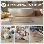 Half Circle Non-Slip Bath Mat, Absorbent Brown 16x24