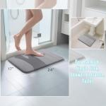 Yimobra Memory Foam Bath Mat, Super Soft Absorbent Bathroom Rug Non Slip, Quick Dry, Machine Washable Floor Carpet for Tub Shower, Home Decor Accessories, 24x17, Grey