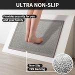 Non-Slip Gray Kitchen Runner Mat, Washable 17"x30