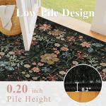 DUKINO Vintage Floral Non-Slip Entryway Rug 2x3