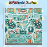 Kids Traffic Road Play Rug, Non-Slip, 55"x55