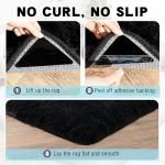 Black Fluffy Shag Area Rug, 2x3 Small Size