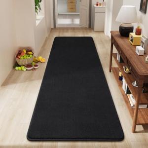 Amearea Soft Black Hallway Runner Rug, 2x6 Feet