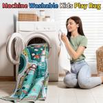 Kids Traffic Road Play Rug, Non-Slip, 55"x55