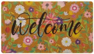 Colorful Floral Coir Welcome Mat for Indoors Outdoors