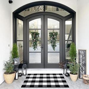 Buffalo Plaid Outdoor Rug - Black and White