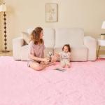 Soft Pink 4x6 Shag Rug for Kids' Rooms