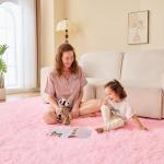 Soft Pink 4x6 Shag Rug for Kids' Rooms