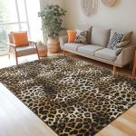 Leopard Print Area Rug, 4x6 Feet, Non-Slip