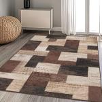 Chocolate Geometric Patchwork Area Rug 4'x6