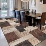 Chocolate Geometric Patchwork Area Rug 4'x6