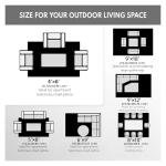 wikiwiki Outdoor Rug, 5x8ft Waterproof Reversible Mat Indoor Outdoor Rugs Carpet, Small Area Rug Plastic Straw Rug for Patio Deck Balcony Pool RV Camping Beach Picnic, Blue & Beige, Rugscape Series