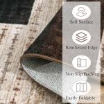 Chocolate Geometric Patchwork Area Rug 4'x6