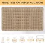 IM HOME Waffle Bath Mat Beige 32"x20", Boho Woven Modern Bath Mat Rugs, Absorbent Non Slip Bathroom Rugs, Soft Washable Bath Rugs with Tassels for Bathroom, Bedroom, Kitchen, Shower, Tub