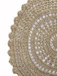 Jute Round Crochet Rug - Boho Farmhouse Accent
