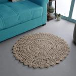 Jute Round Crochet Rug - Boho Farmhouse Accent