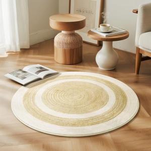 Carvapet Round Faux Jute Area Rug 3ft