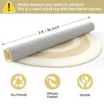 Carvapet Round Faux Jute Area Rug 3ft