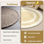 Carvapet Round Faux Jute Area Rug 3ft