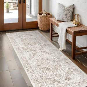 EISUROM Vintage Non-Slip Hallway Runner Rug