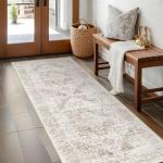 EISUROM Vintage Non-Slip Hallway Runner Rug