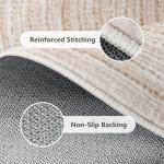 Faux Jute Round Non-Slip Area Rug 2ft Khaki