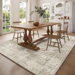 Washable Boho Vintage Area Rug, 8x10 Size