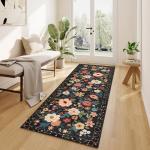 DUKINO Washable Floral Runner Rug 2x6