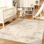 Beige 5x7 Washable Boho Area Rug