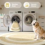 Carvapet Round Faux Jute Area Rug 3ft